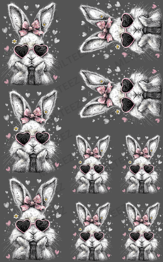 EASTER BUNNIES (2) PREMADE GANGSHEET - 22X36 DTF TRANSFERS - DIRECT TO FILM