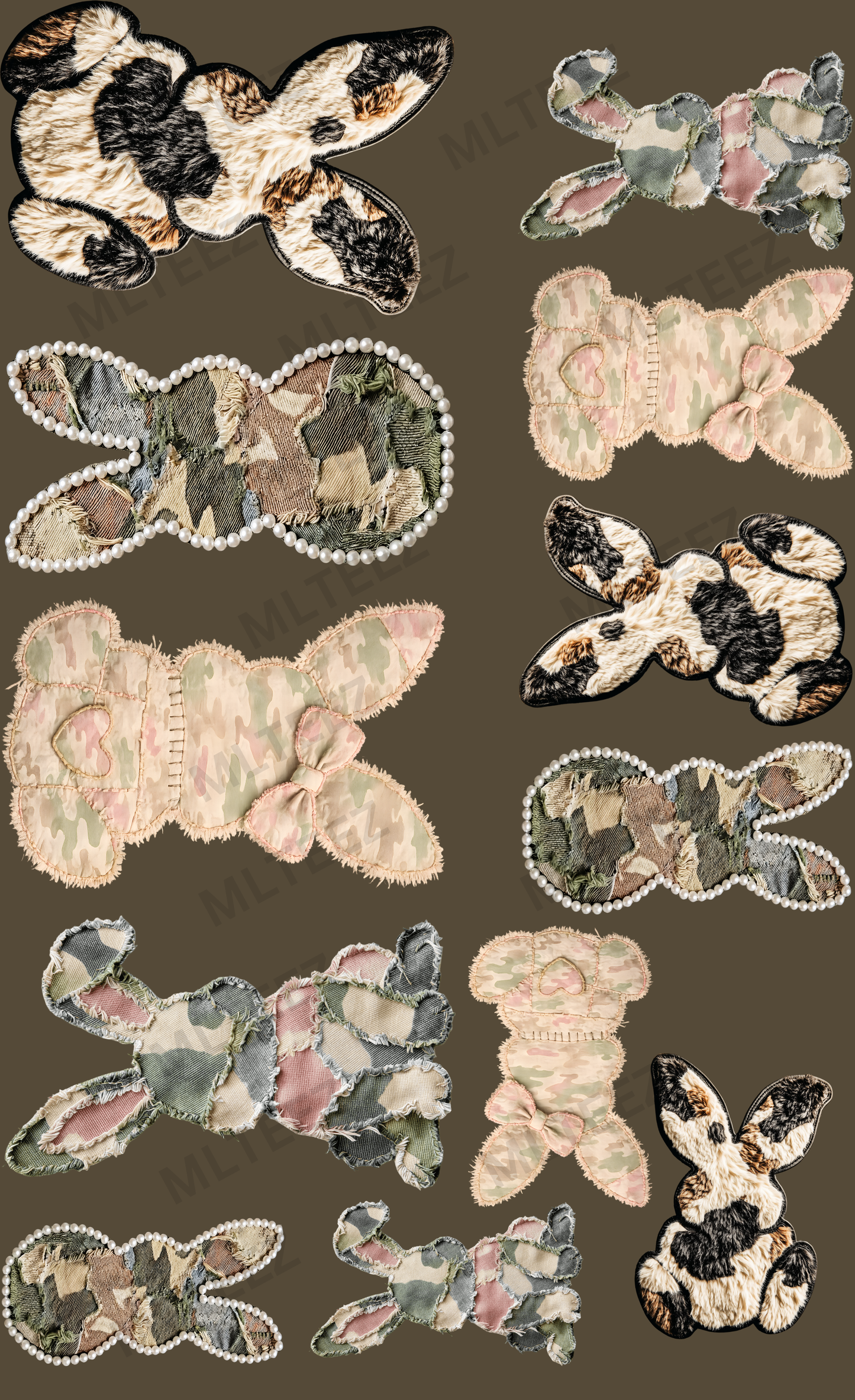 EASTER BUNNIES (3) (ADULT & YOUTH) PREMADE GANGSHEET - 22X36 DTF TRANSFERS - DIRECT TO FILM