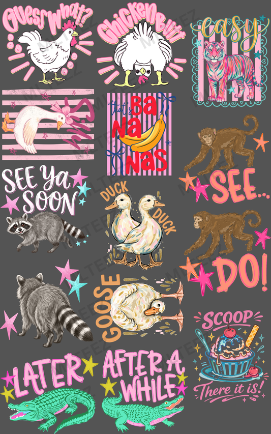 EASY TIGER (1) YOUTH PREMADE GANGSHEET - 22X36 DTF TRANSFERS - DIRECT TO FILM