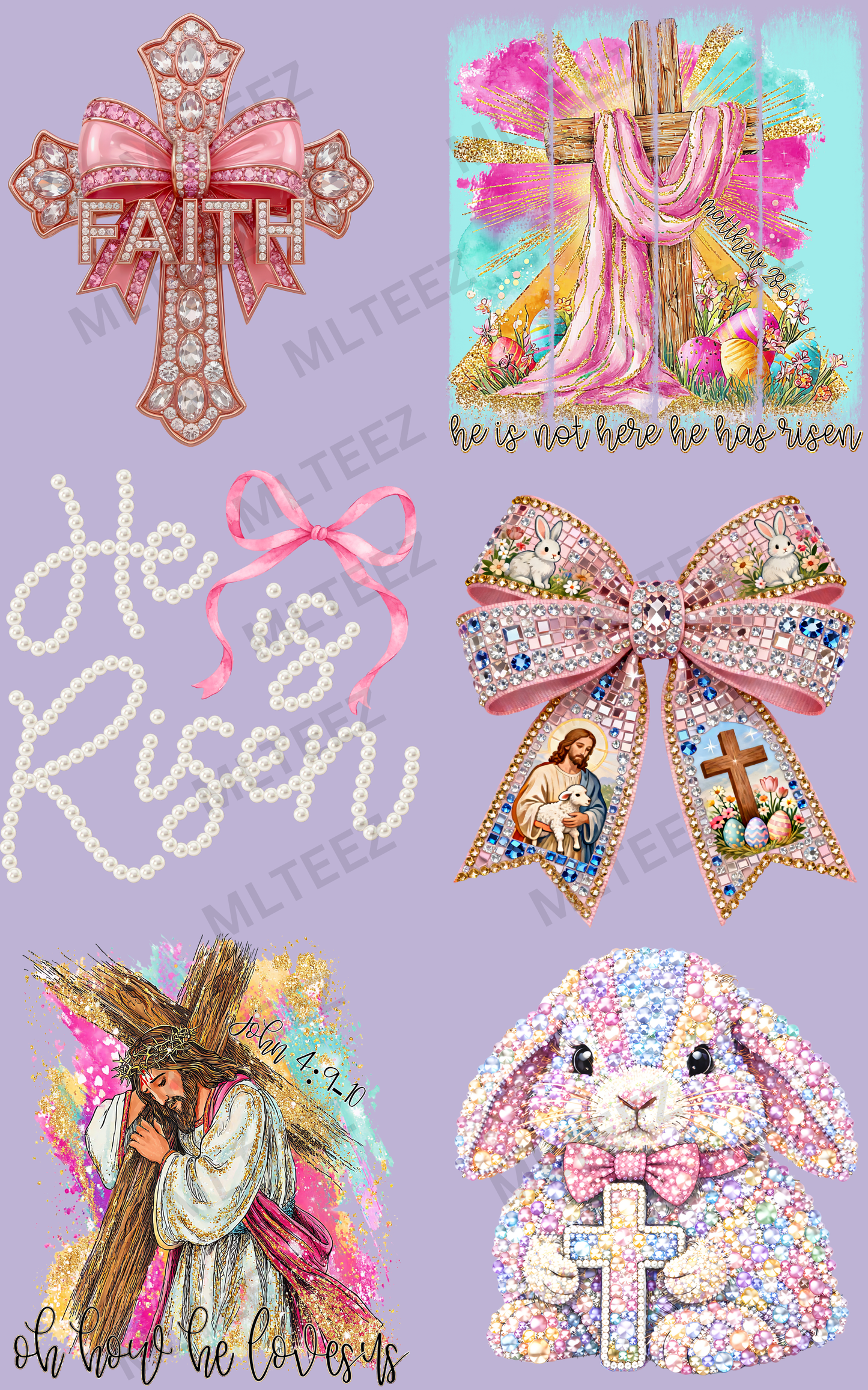 FAITH (EASTER) (1) PREMADE GANGSHEET - 22X36 DTF TRANSFERS - DIRECT TO FILM