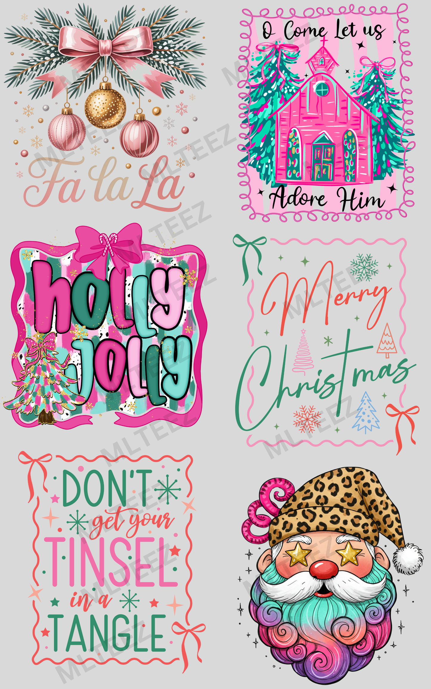 FA LA LA (1) PREMADE GANGSHEET - 22X36 DTF TRANSFERS - DIRECT TO FILM