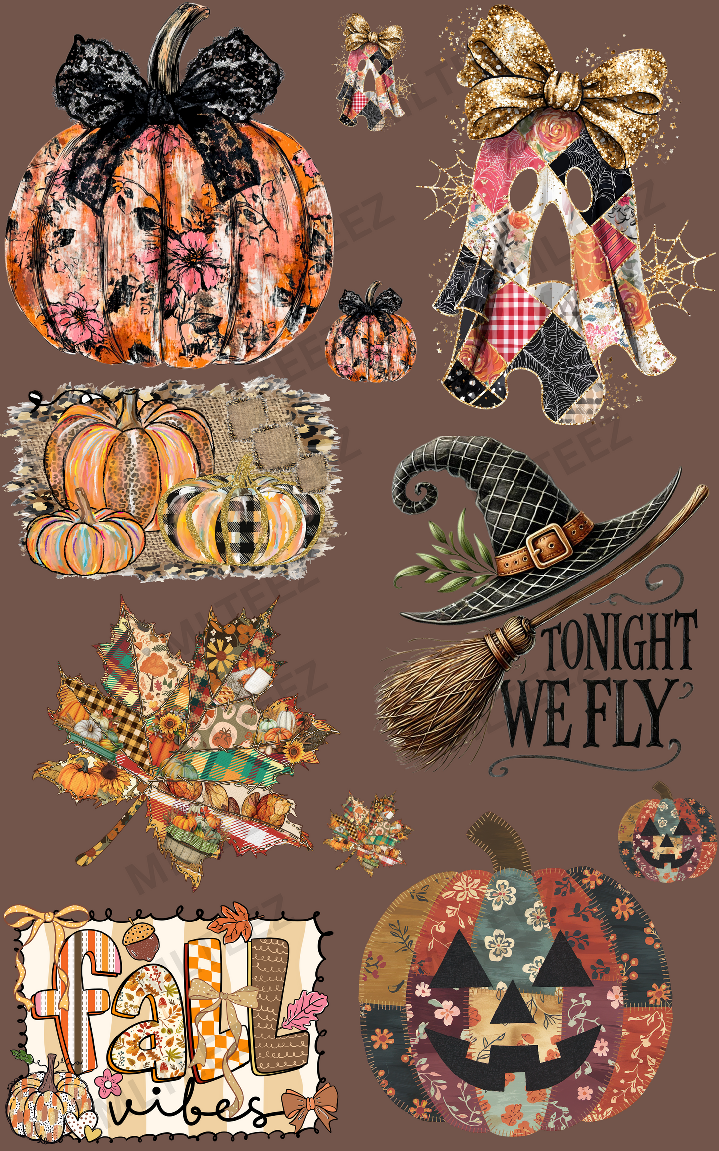 FALL (1) PREMADE GANGSHEET  - 22X36  DTF TRANSFERS - DIRECT TO FILM