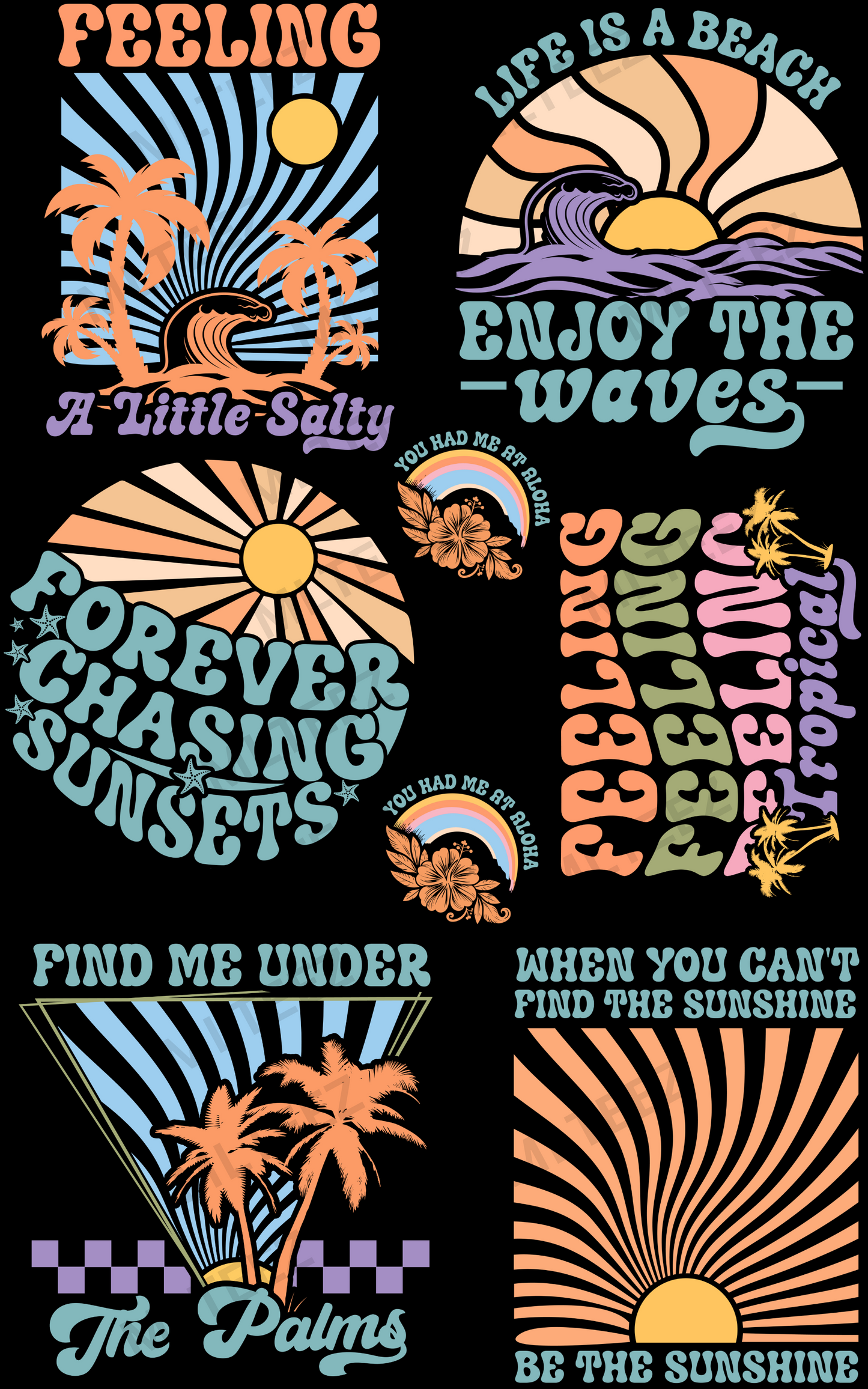 FEELING A LITTLE SALTY PREMADE GANGSHEET  - 22X36  DTF TRANSFERS - DIRECT TO FILM