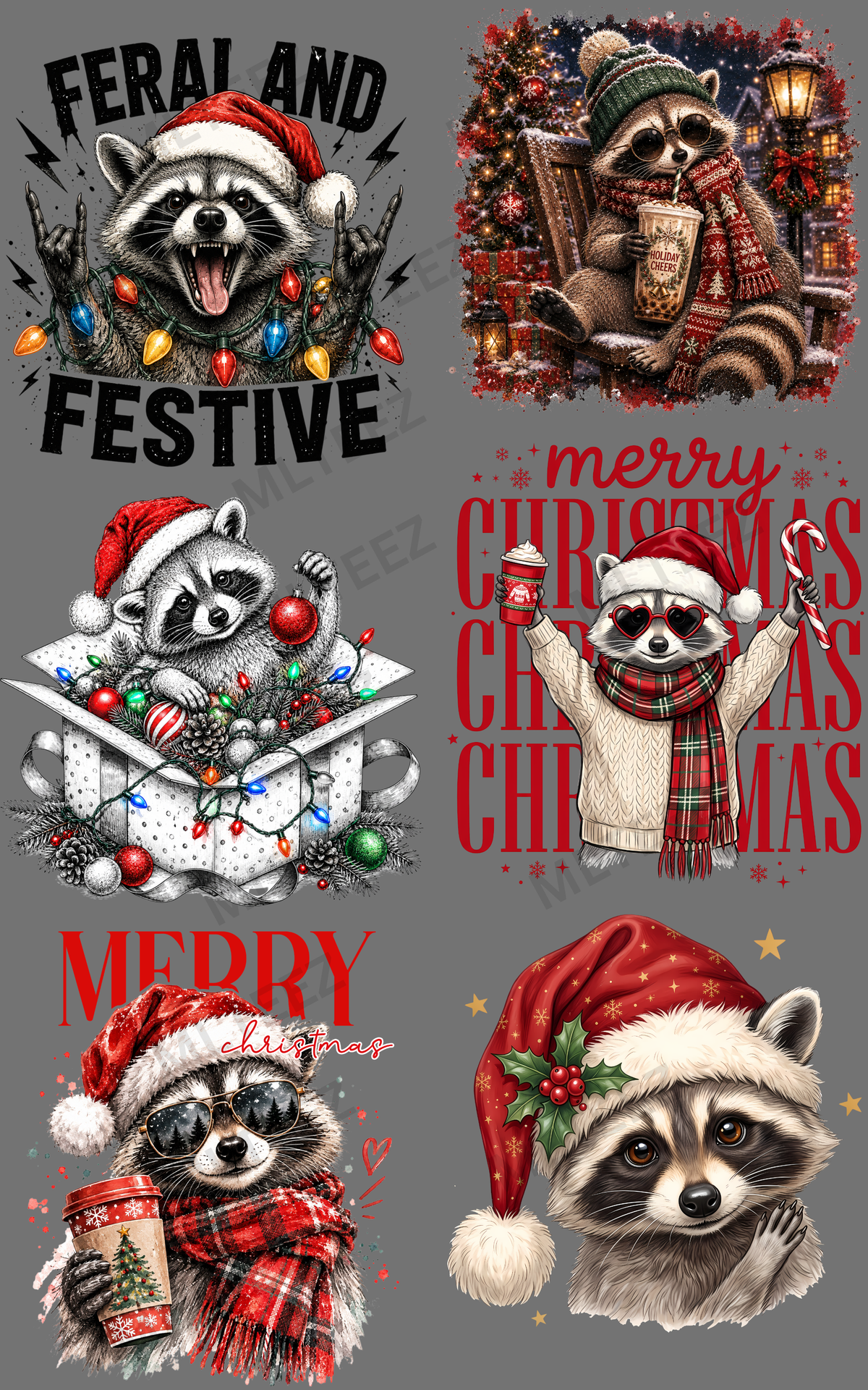 FERAL AND FESTIVE (1) PREMADE GANGSHEET - 22X36 DTF TRANSFERS - DIRECT TO FILM