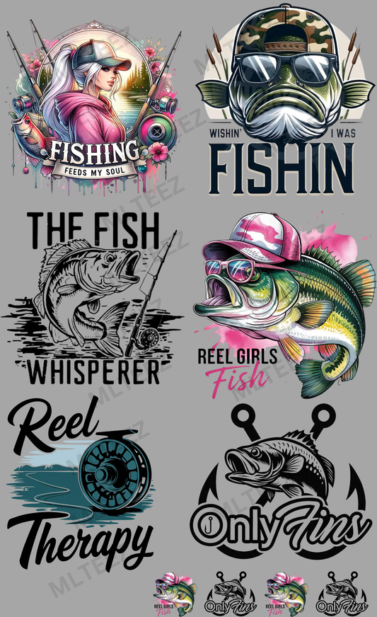 FISHING FEEDS MY SOUL (1) PREMADE GANGSHEET - 22X36 DTF TRANSFERS - DIRECT TO FILM