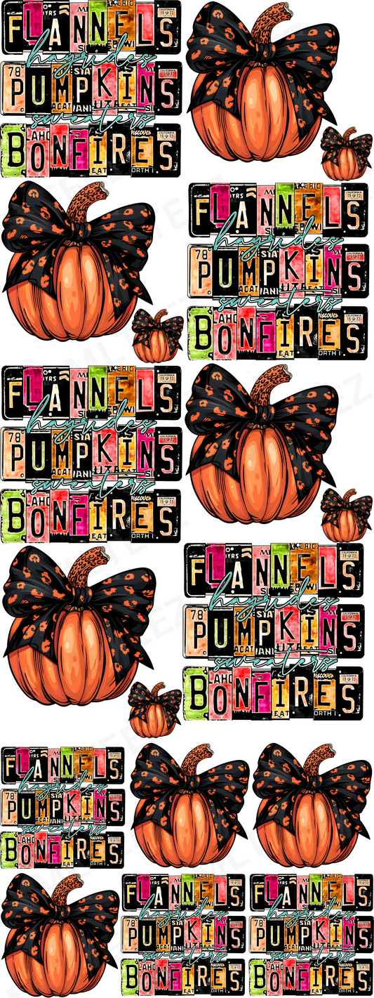 Flannels, Pumpkins, & Bonfires PREMADE GANGSHEET  - 22X60