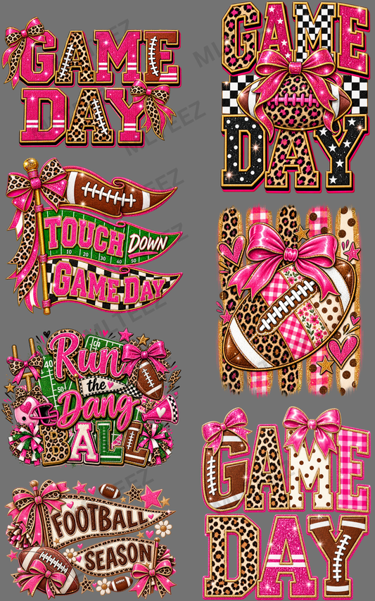 GAMEDAY FOOTBALL (3) PREMADE GANGSHEET - 22X36 DTF TRANSFERS - DIRECT TO FILM