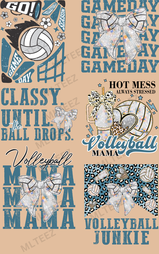 GAMEDAY (VOLLEYBALL) (1) PREMADE GANGSHEET - 22X36 DTF TRANSFERS - DIRECT TO FILM