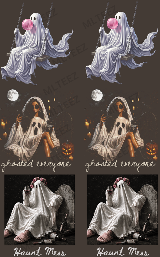 GHOSTED EVERYONE (1) PREMADE GANGSHEET - 22X36 DTF TRANSFERS - DIRECT TO FILM