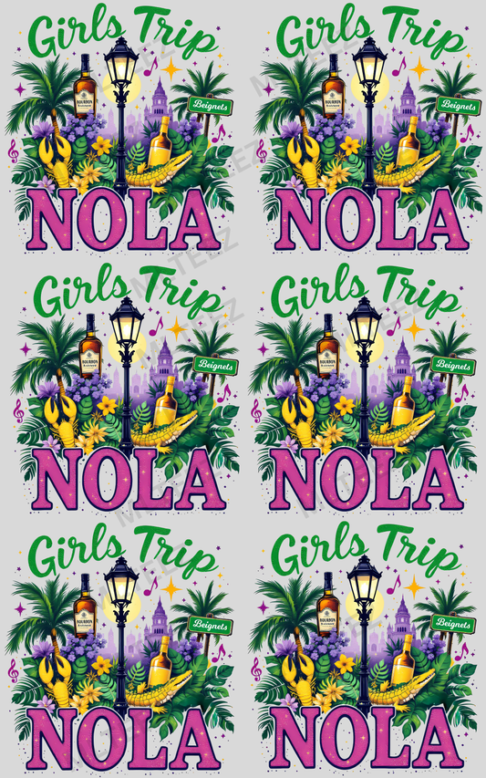 GIRLS TRIP NOLA (1) PREMADE GANGSHEET - 22X36 DTF TRANSFERS - DIRECT TO FILM