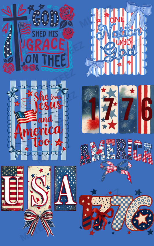 GOD SHED HIS GRACE ON THEE PREMADE GANGSHEET  - 22X36  DTF TRANSFERS - DIRECT TO FILM