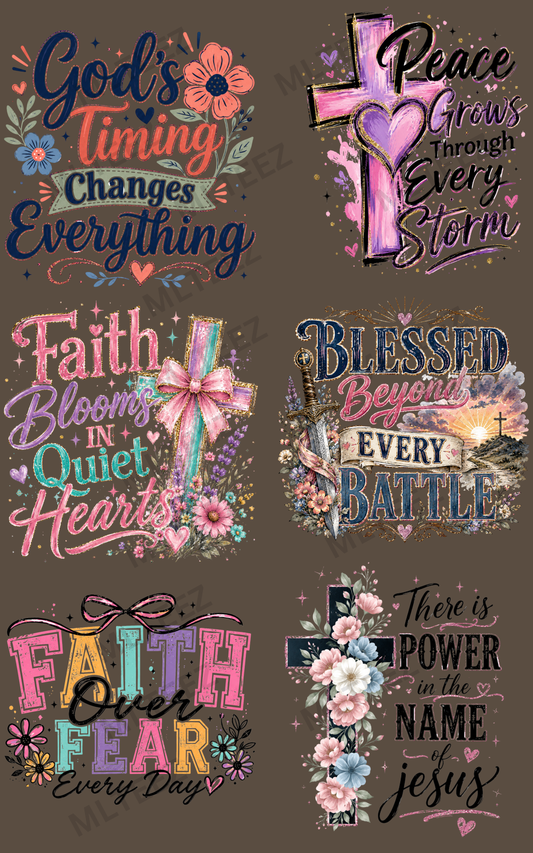 GOD'S TIMING CHANGES EVERYTHING (1) PREMADE GANGSHEET - 22X36 DTF TRANSFERS - DIRECT TO FILM