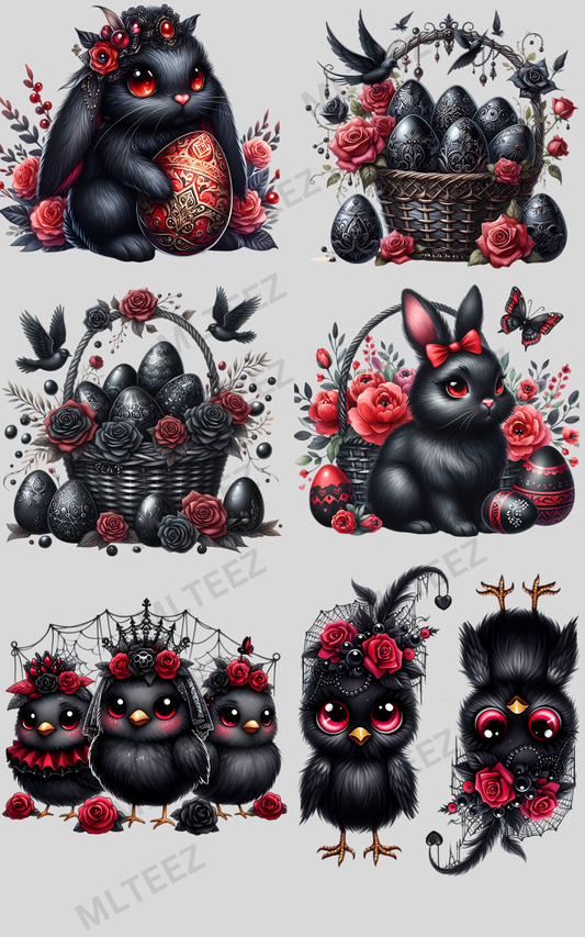 GOTH EASTER (1) PREMADE GANGSHEET - 22X36 DTF TRANSFERS - DIRECT TO FILM