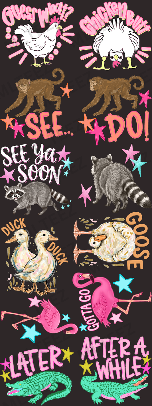 GUESS WHAT? (1) (60 INCH) PREMADE GANGSHEET - 22X60 DTF TRANSFERS - DIRECT TO FILM