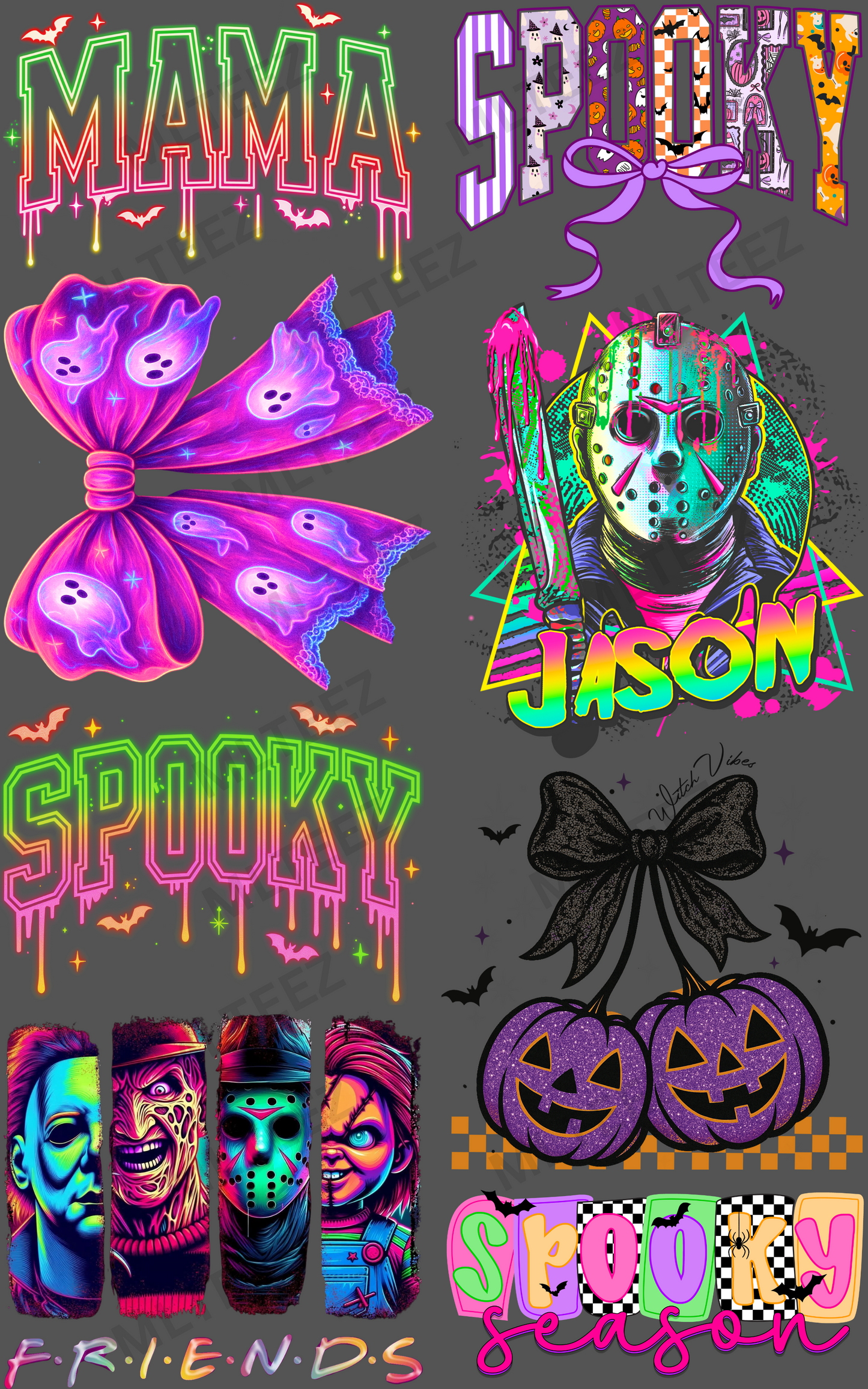 HALLOWEEN (1) PREMADE GANGSHEET  - 22X36  DTF TRANSFERS - DIRECT TO FILM