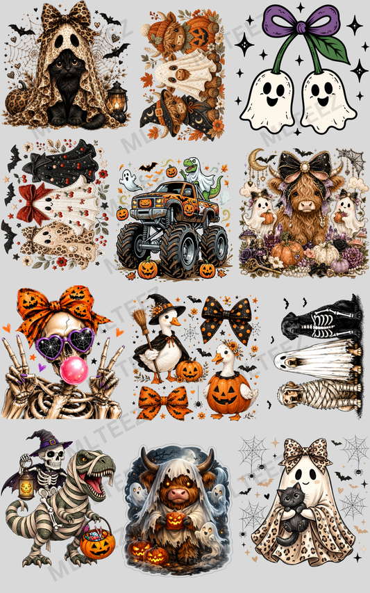 HALLOWEEN YOUTH (5) PREMADE GANGSHEET - 22X36 DTF TRANSFERS - DIRECT TO FILM
