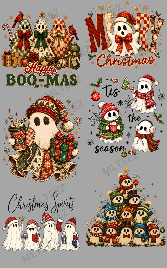 HAPPY BOO-MAS (1) PREMADE GANGSHEET - 22X36 DTF TRANSFERS - DIRECT TO FILM