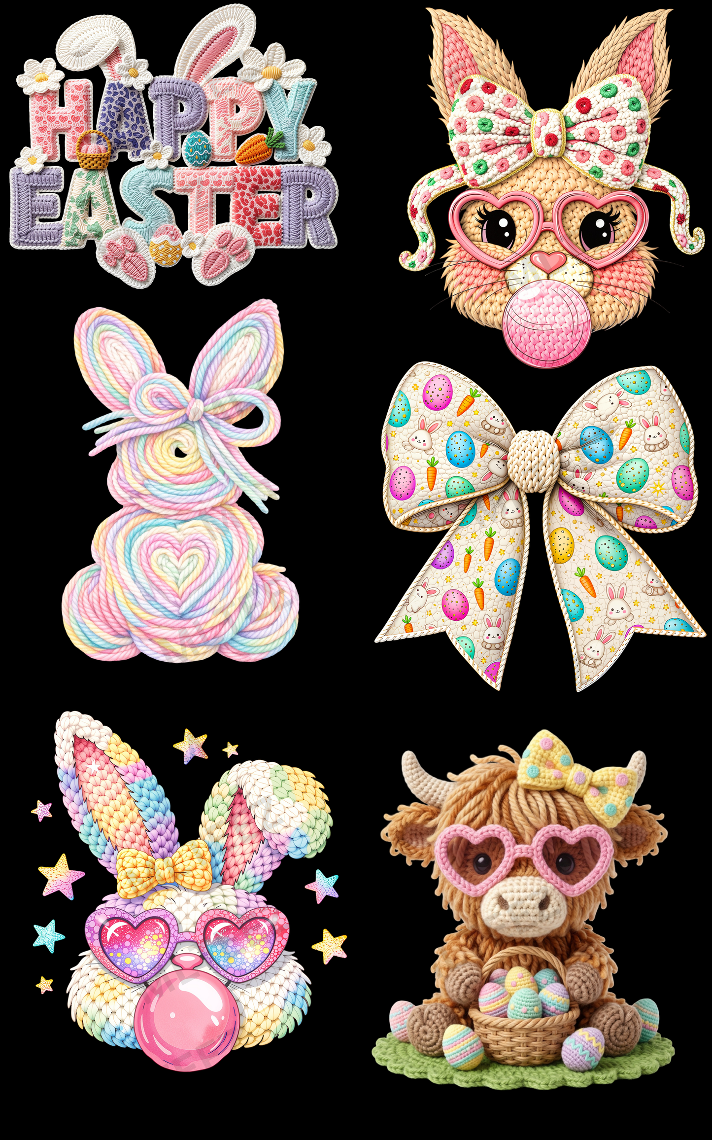 HAPPY EASTER (2) PREMADE GANGSHEET - 22X36 DTF TRANSFERS - DIRECT TO FILM