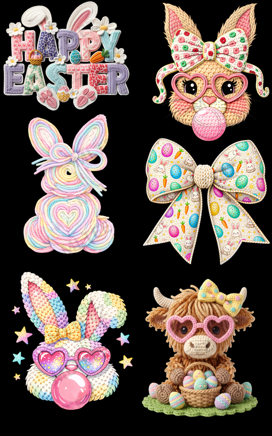 HAPPY EASTER (2) PREMADE GANGSHEET - 22X36 DTF TRANSFERS - DIRECT TO FILM