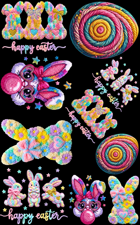 HAPPY EASTER (2) (ADULT/YOUTH) PREMADE GANGSHEET - 22X36 DTF TRANSFERS - DIRECT TO FILM