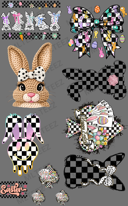 HAPPY EASTER (3) PREMADE GANGSHEET - 22X36 DTF TRANSFERS - DIRECT TO FILM