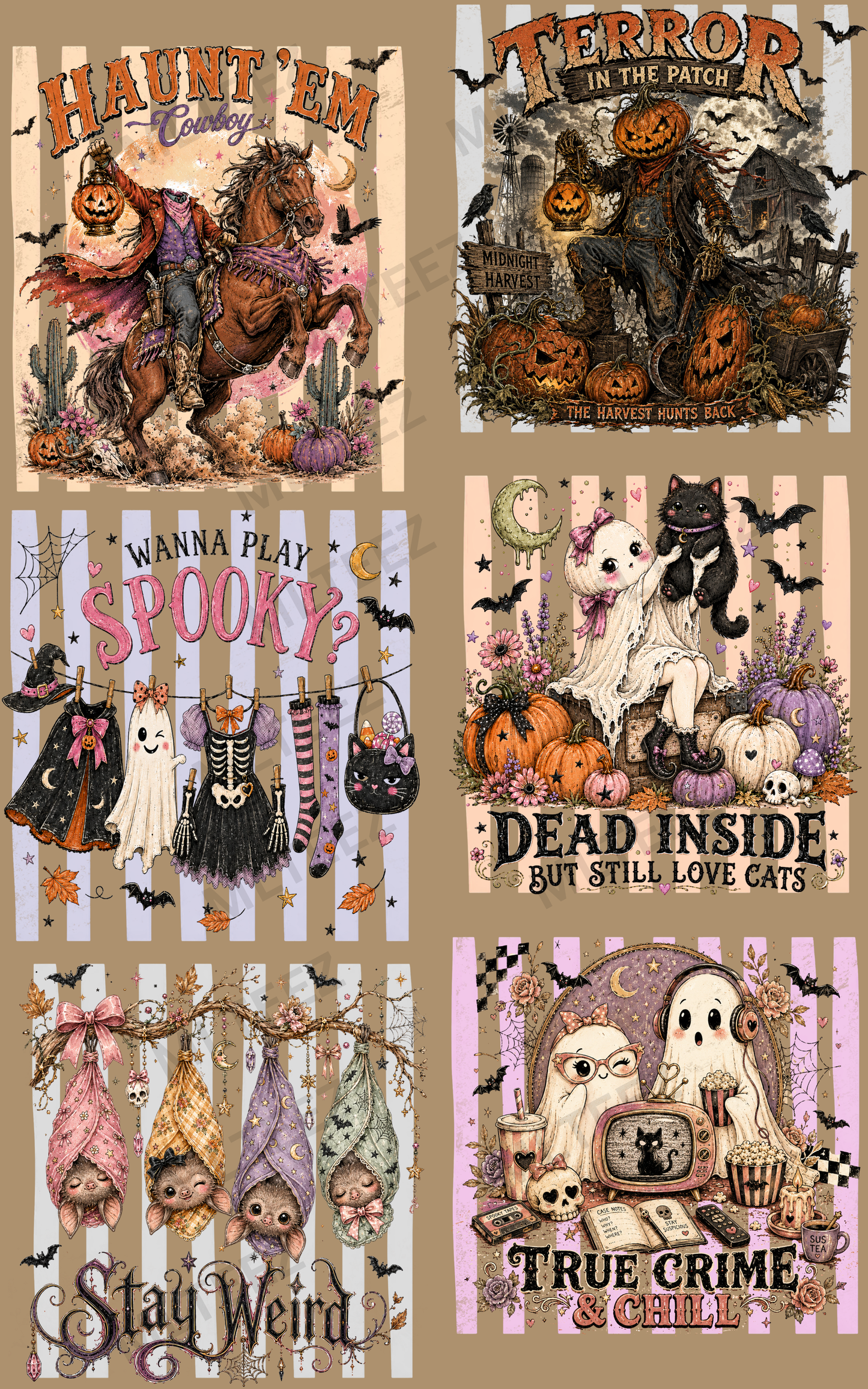 HAUNT'EM (1) PREMADE GANGSHEET - 22X36 DTF TRANSFERS - DIRECT TO FILM