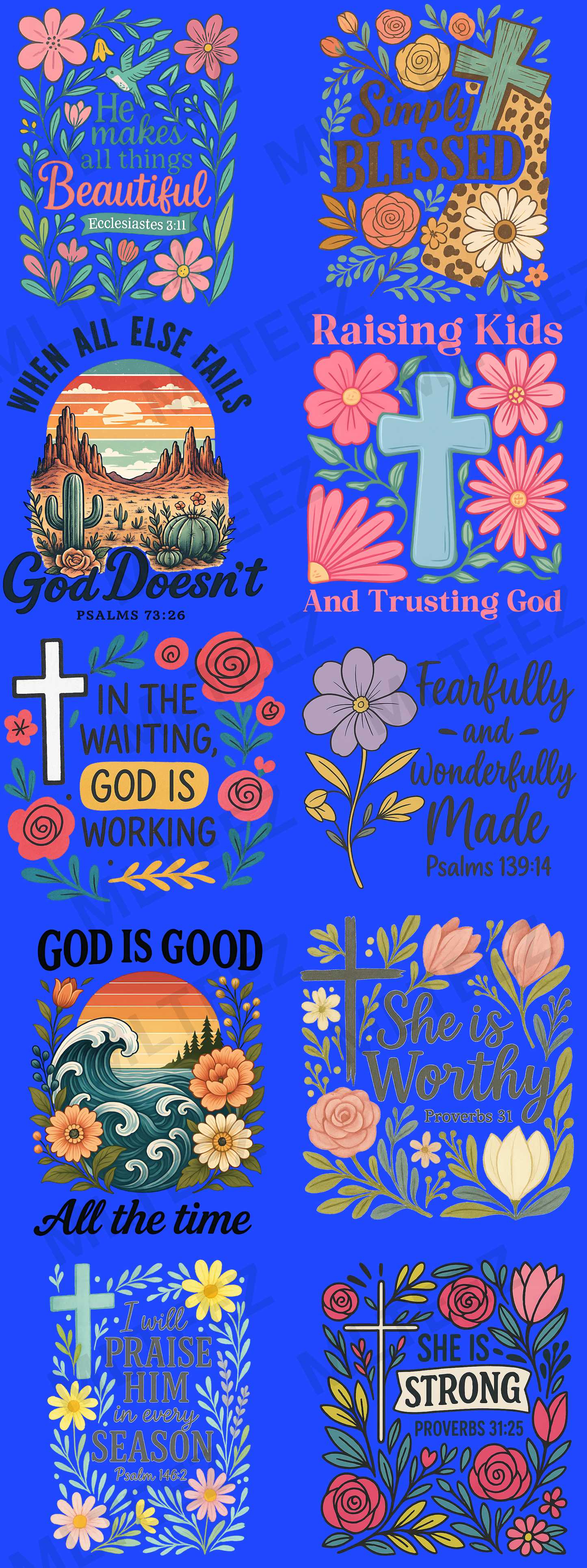 HE MAKES ALL THINGS BEAUTIFUL (1) (60 INCH) PREMADE GANGSHEET - 22X60 DTF TRANSFERS - DIRECT TO FILM