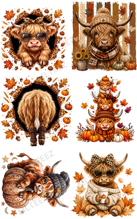 HIGHLAND FALL (1) PREMADE GANGSHEET - 22X36 DTF TRANSFERS - DIRECT TO FILM