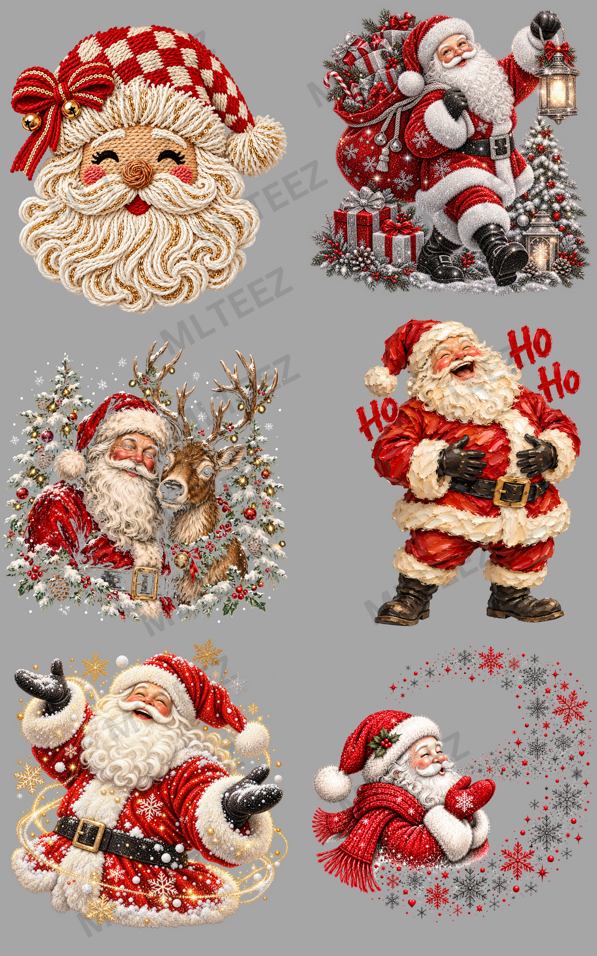 HO HO HO SANTA (1) PREMADE GANGSHEET - 22X36 DTF TRANSFERS - DIRECT TO FILM