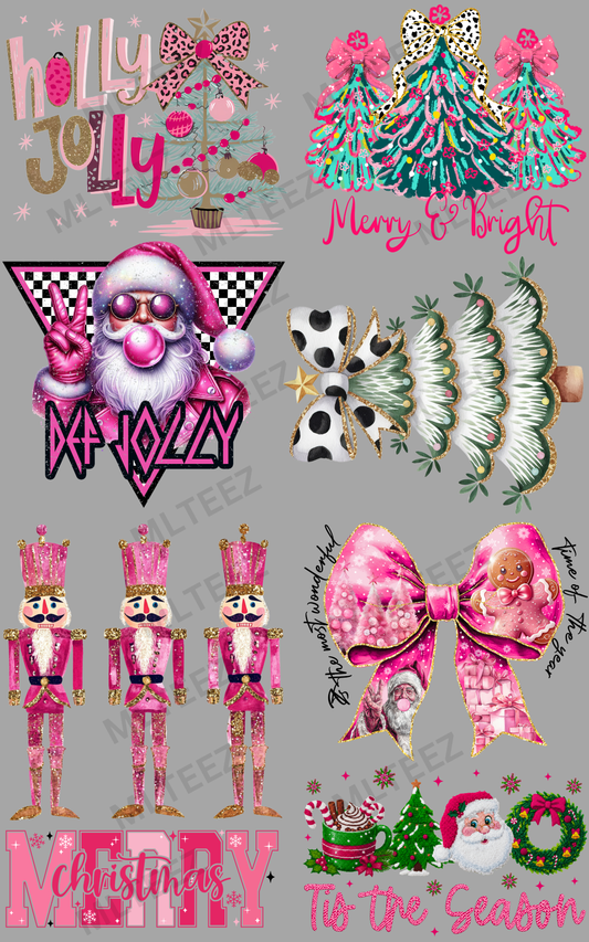 HOLLY JOLLY (2) PREMADE GANGSHEET - 22X36 DTF TRANSFERS - DIRECT TO FILM