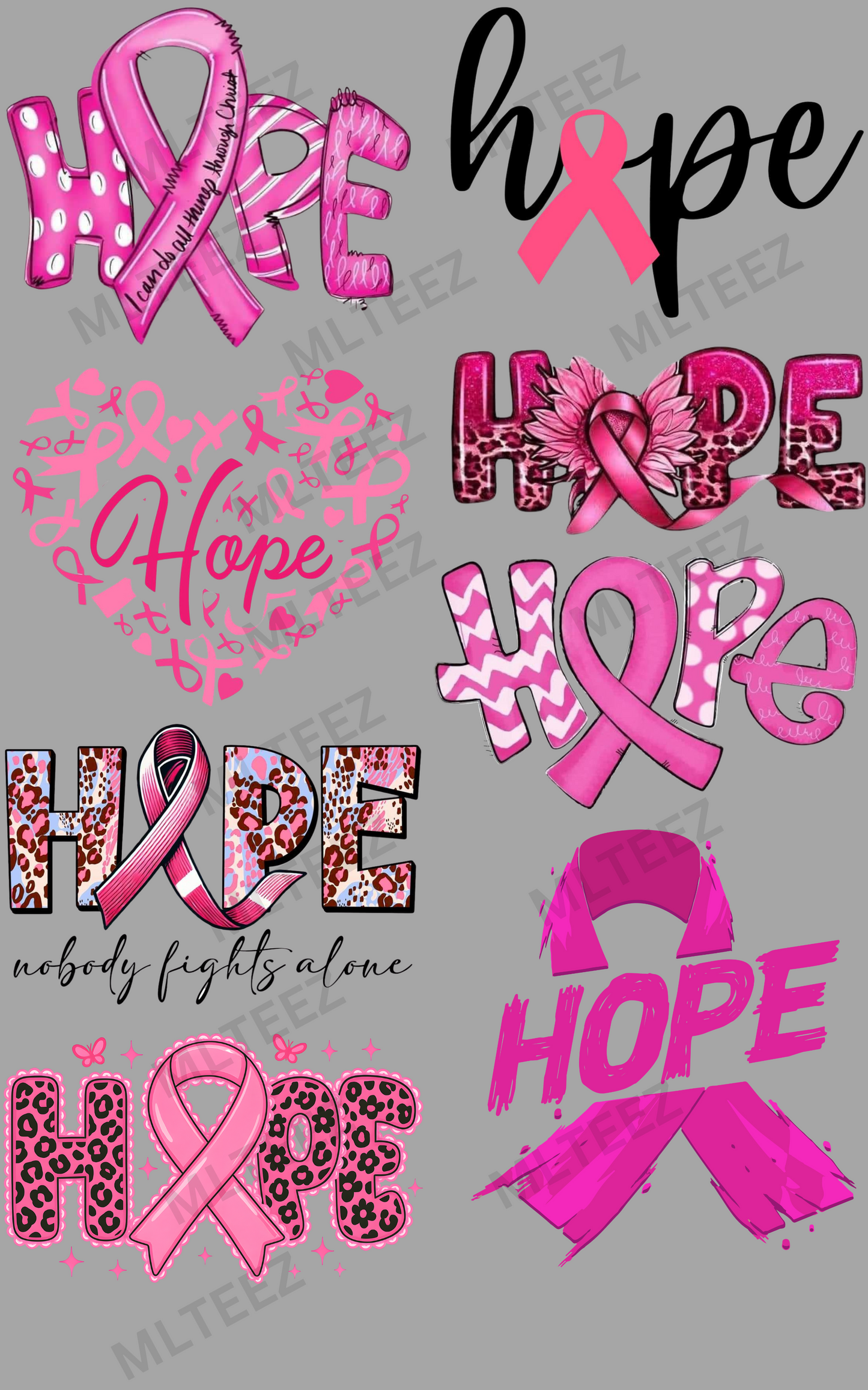 HOPE (1) PREMADE GANGSHEET  - 22X36  DTF TRANSFERS - DIRECT TO FILM