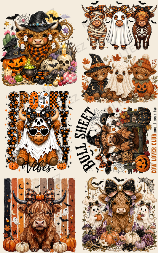HIGHLAND HALLOWEEN (1) PREMADE GANGSHEET - 22X36 DTF TRANSFERS - DIRECT TO FILM