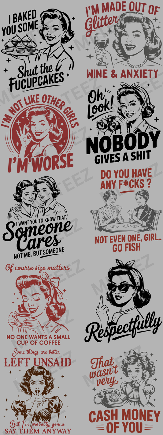 I BAKED YOU SOME SHUT THE FUCUPCAKES (1) (60 INCH) PREMADE GANGSHEET - 22X60 DTF TRANSFERS - DIRECT TO FILM