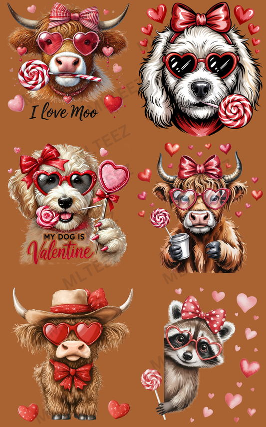 I LOVE MOO (1) PREMADE GANGSHEET - 22X36 DTF TRANSFERS - DIRECT TO FILM