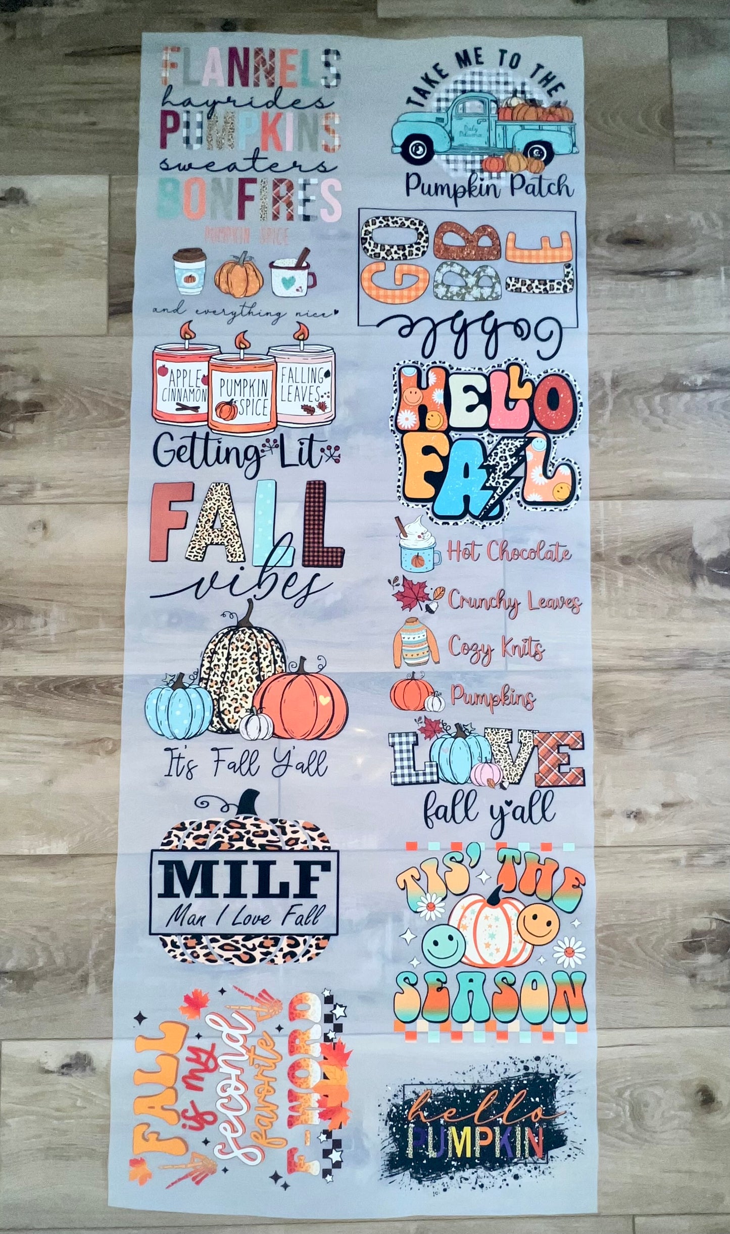 PREMADE FALL GANGSHEET  - 22X60