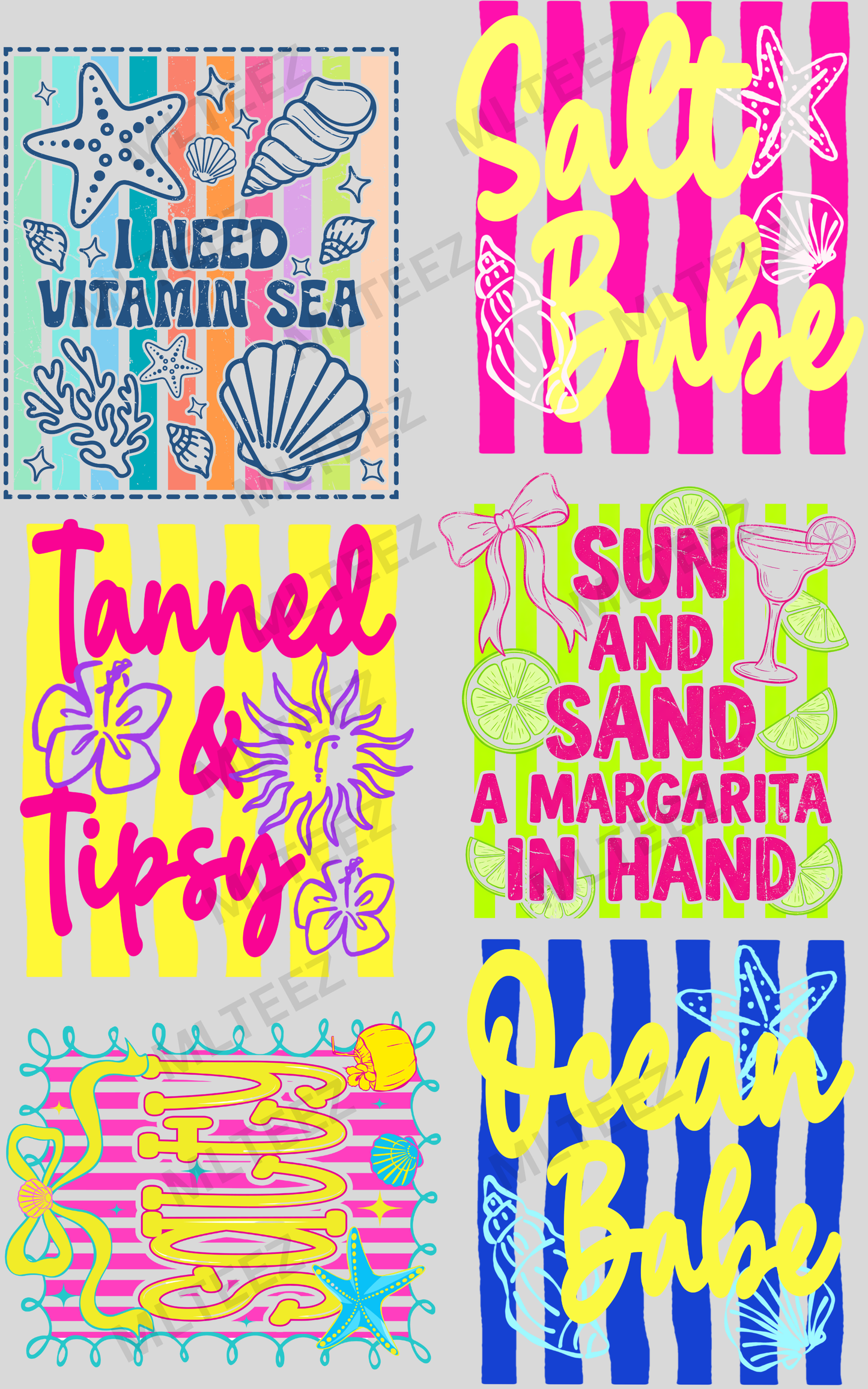 I NEED VITAMIN SEA (1) PREMADE GANGSHEET - 22X36 DTF TRANSFERS - DIRECT TO FILM