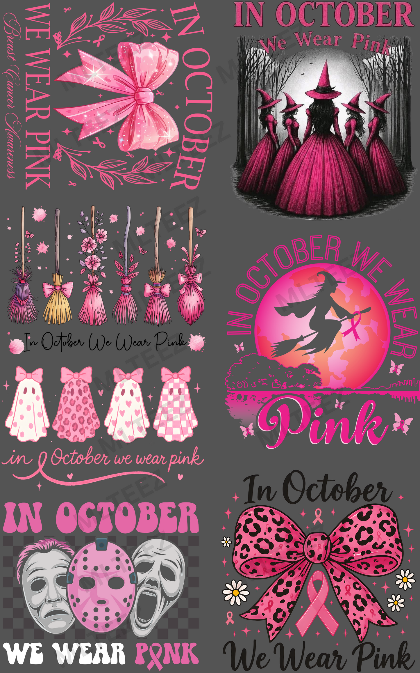IN OCTOBER WE WEAR PINK (1) PREMADE GANGSHEET  - 22X36  DTF TRANSFERS - DIRECT TO FILM