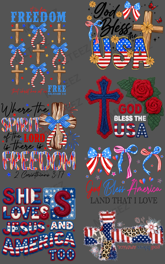 IT IS FOR FREEDOM (1) PREMADE GANGSHEET - 22X36 DTF TRANSFERS - DIRECT TO FILM