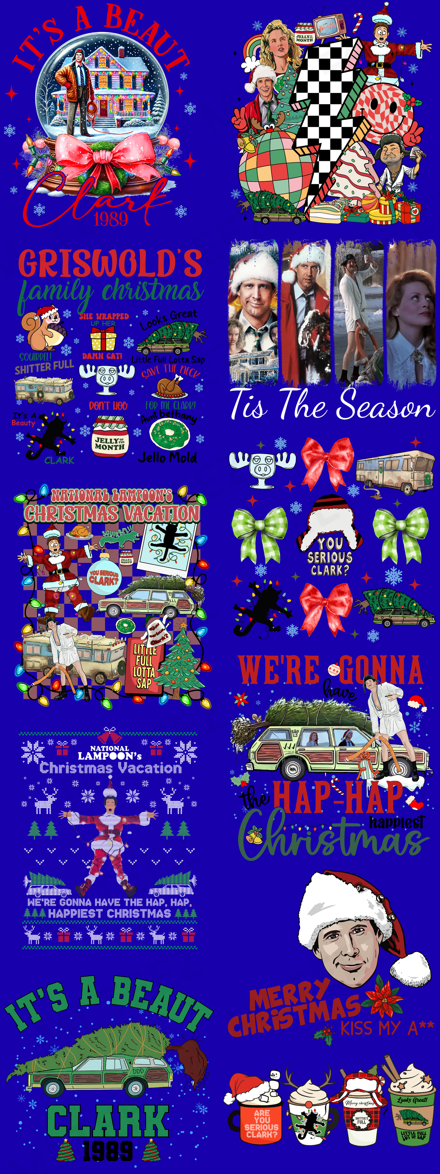 IT'S A BEAUT CLARK PREMADE GANGSHEET - 22X60 DTF TRANSFERS - DIRECT TO FILM