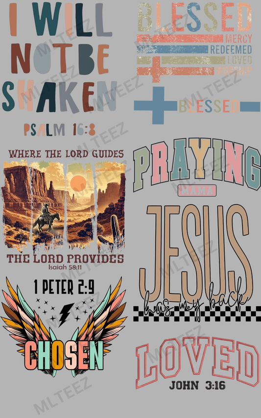 I WILL NOT BE SHAKEN (1) PREMADE GANGSHEET - 22X36 DTF TRANSFERS - DIRECT TO FILM
