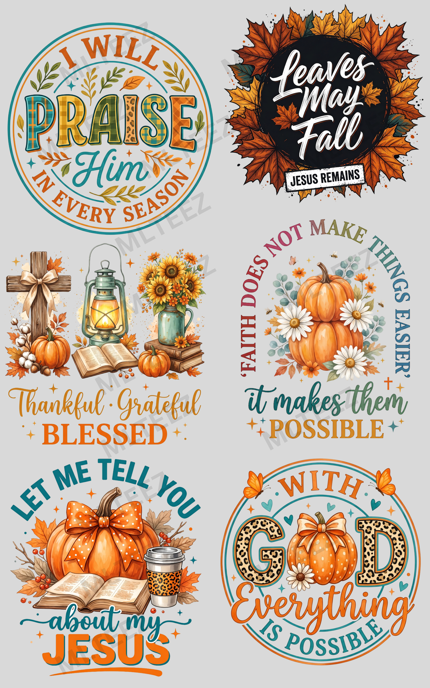 I WILL PRAISE HIM (1) PREMADE GANGSHEET - 22X36 DTF TRANSFERS - DIRECT TO FILM
