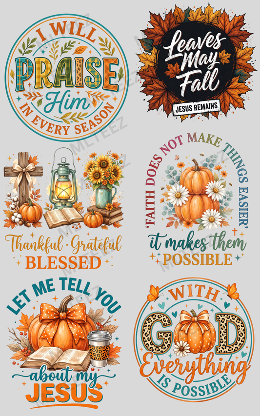I WILL PRAISE HIM (1) PREMADE GANGSHEET - 22X36 DTF TRANSFERS - DIRECT TO FILM
