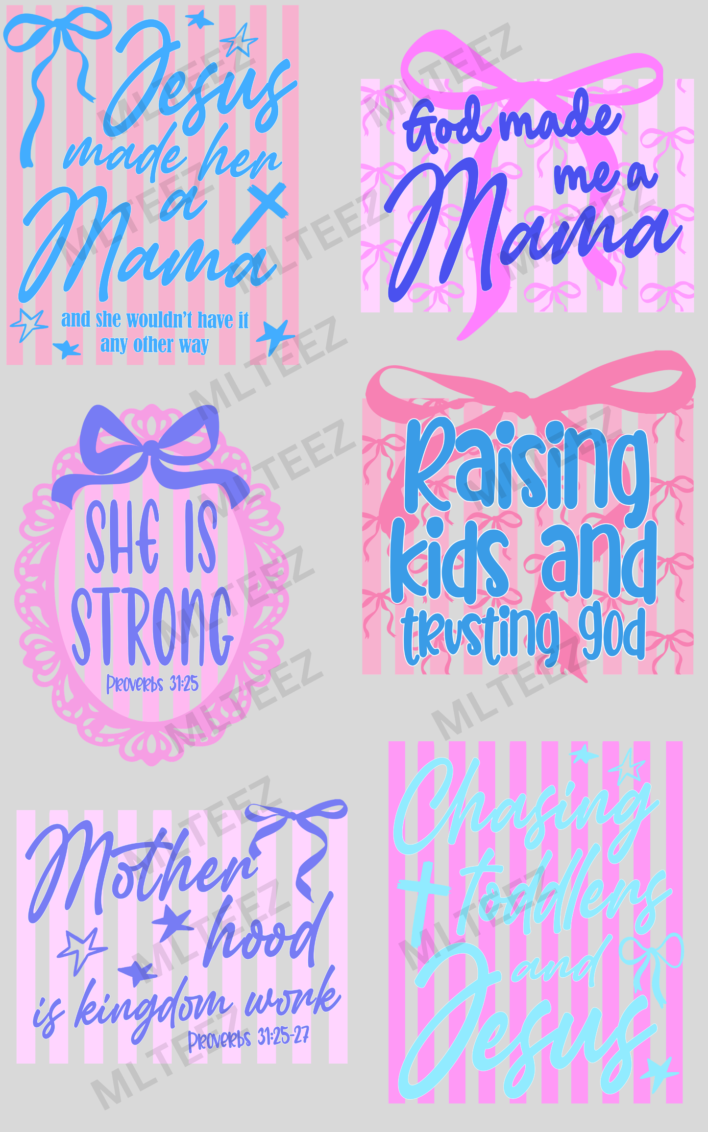 JESUS MADE HER A MAMA (1) PREMADE GANGSHEET - 22X36 DTF TRANSFERS - DIRECT TO FILM