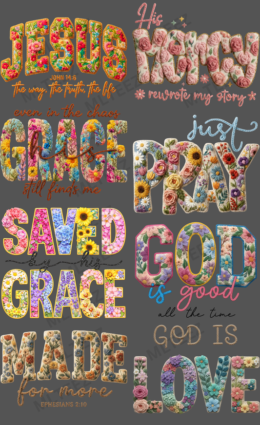 JESUS THE WAY THE TRUTH THE LIFE (1) PREMADE GANGSHEET - 22X36 DTF TRANSFERS - DIRECT TO FILM