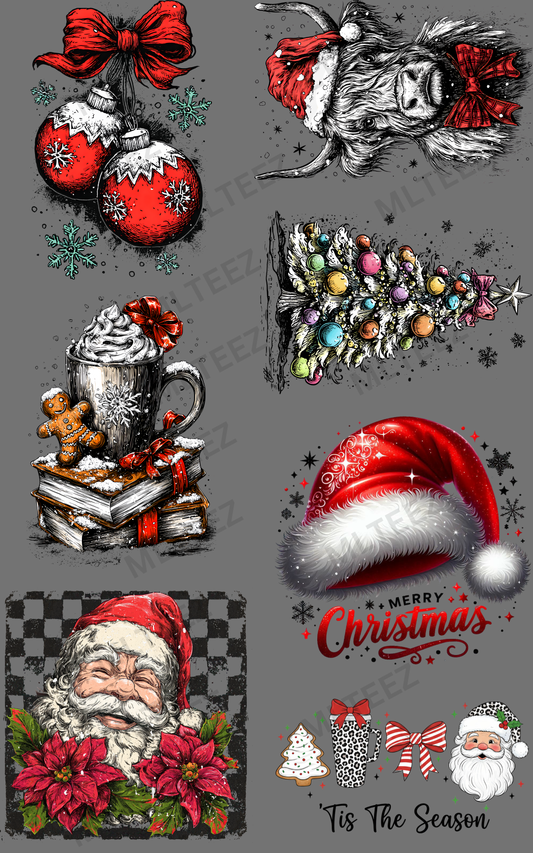 JINGLE BELLS (1) PREMADE GANGSHEET - 22X36 DTF TRANSFERS - DIRECT TO FILM