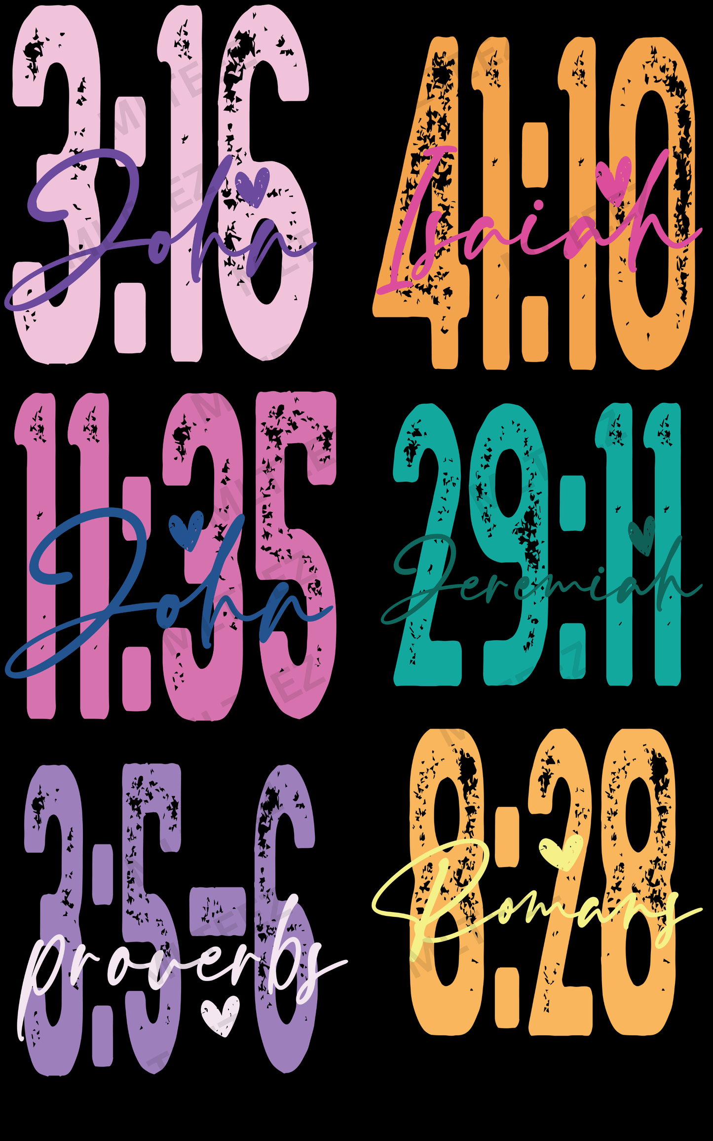 JOHN 3:16 (1) PREMADE GANGSHEET - 22X36 DTF TRANSFERS - DIRECT TO FILM