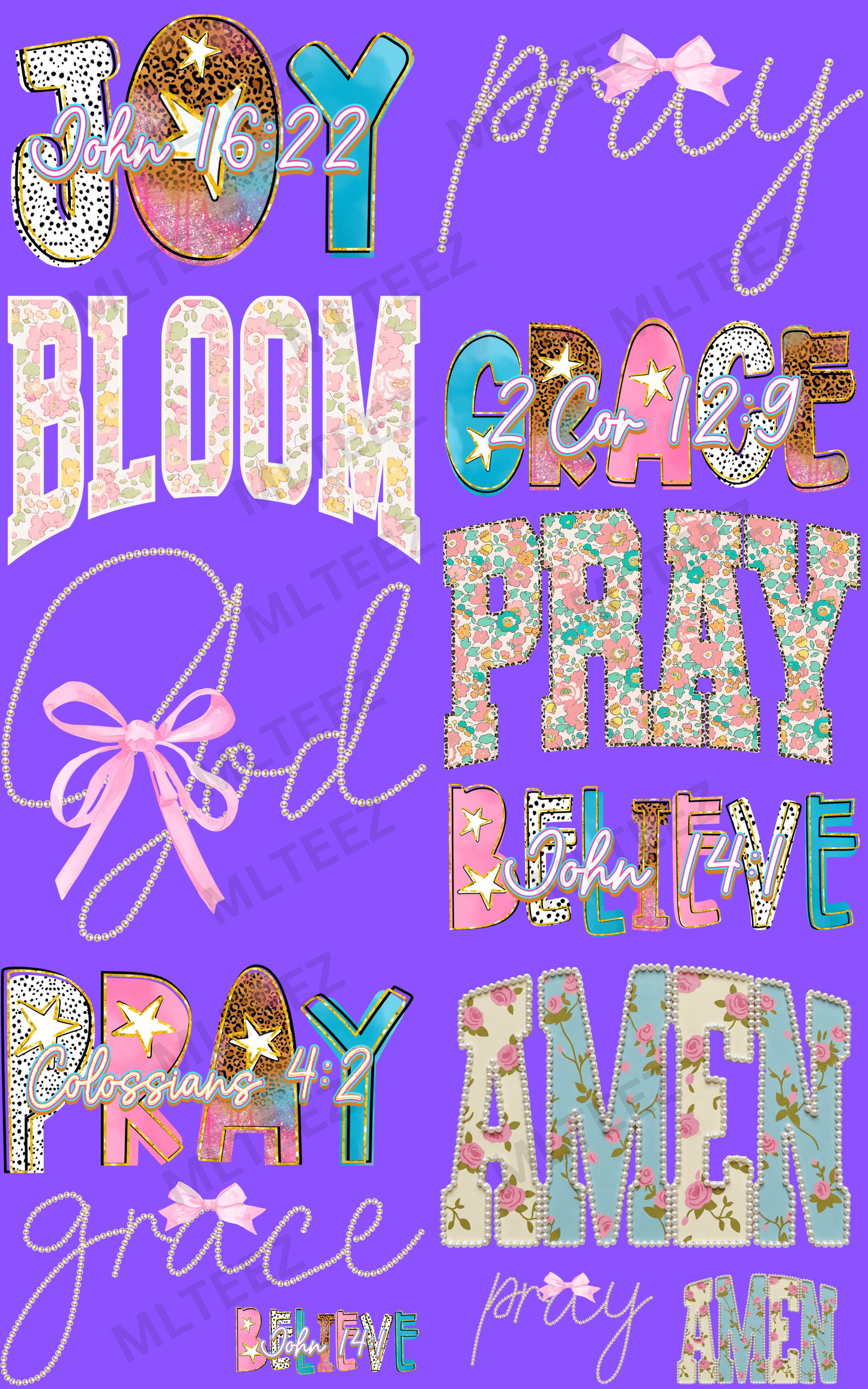 JOY (1) PREMADE GANGSHEET - 22X36 DTF TRANSFERS - DIRECT TO FILM