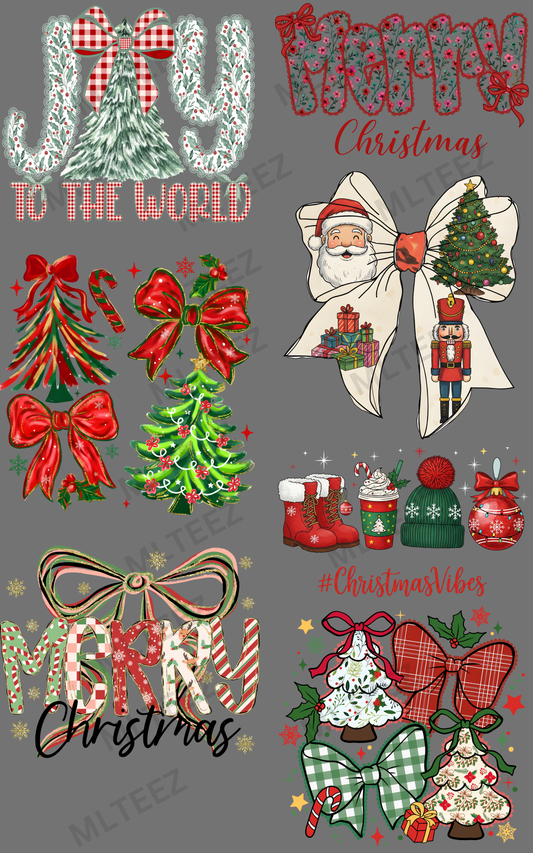 JOY TO THE WORLD (1) PREMADE GANGSHEET  - 22X36  DTF TRANSFERS - DIRECT TO FILM
