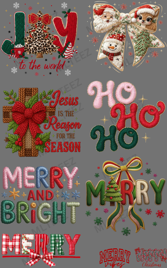 JOY TO THE WORLD (2) PREMADE GANGSHEET - 22X36 DTF TRANSFERS - DIRECT TO FILM