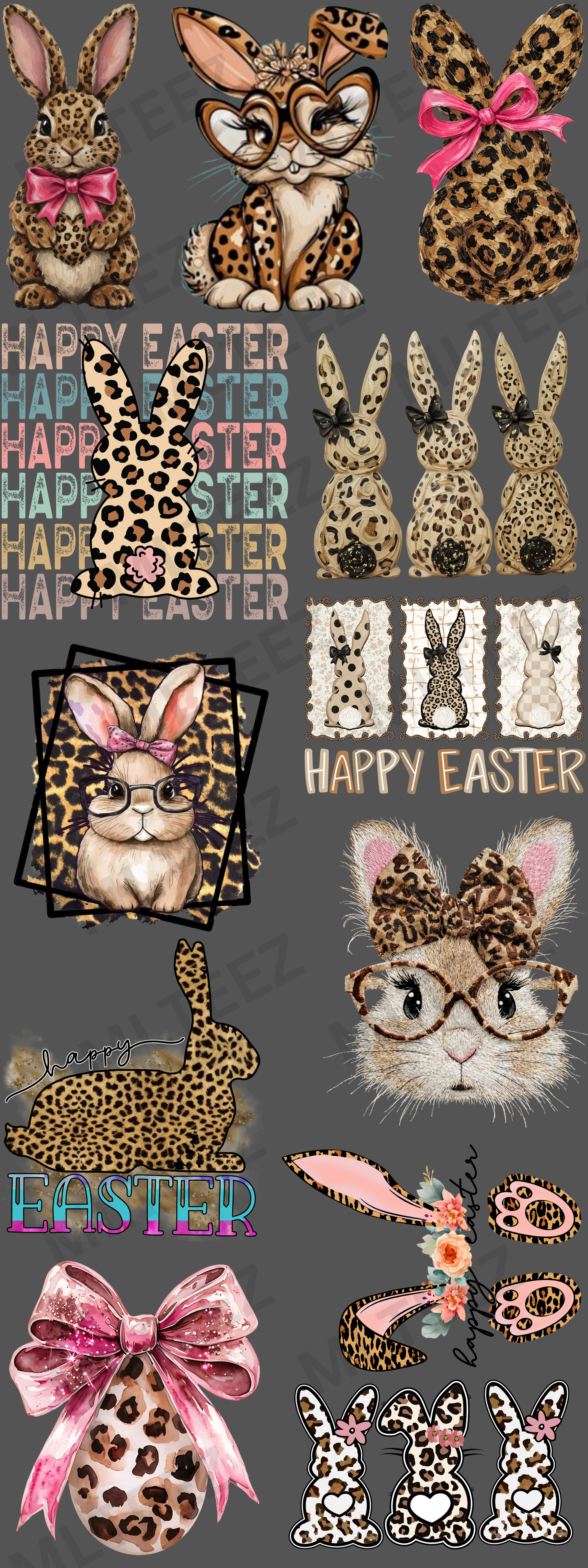 LEOPARD EASTER (1) (60 INCH) PREMADE GANGSHEET - 22X60 DTF TRANSFERS - DIRECT TO FILM